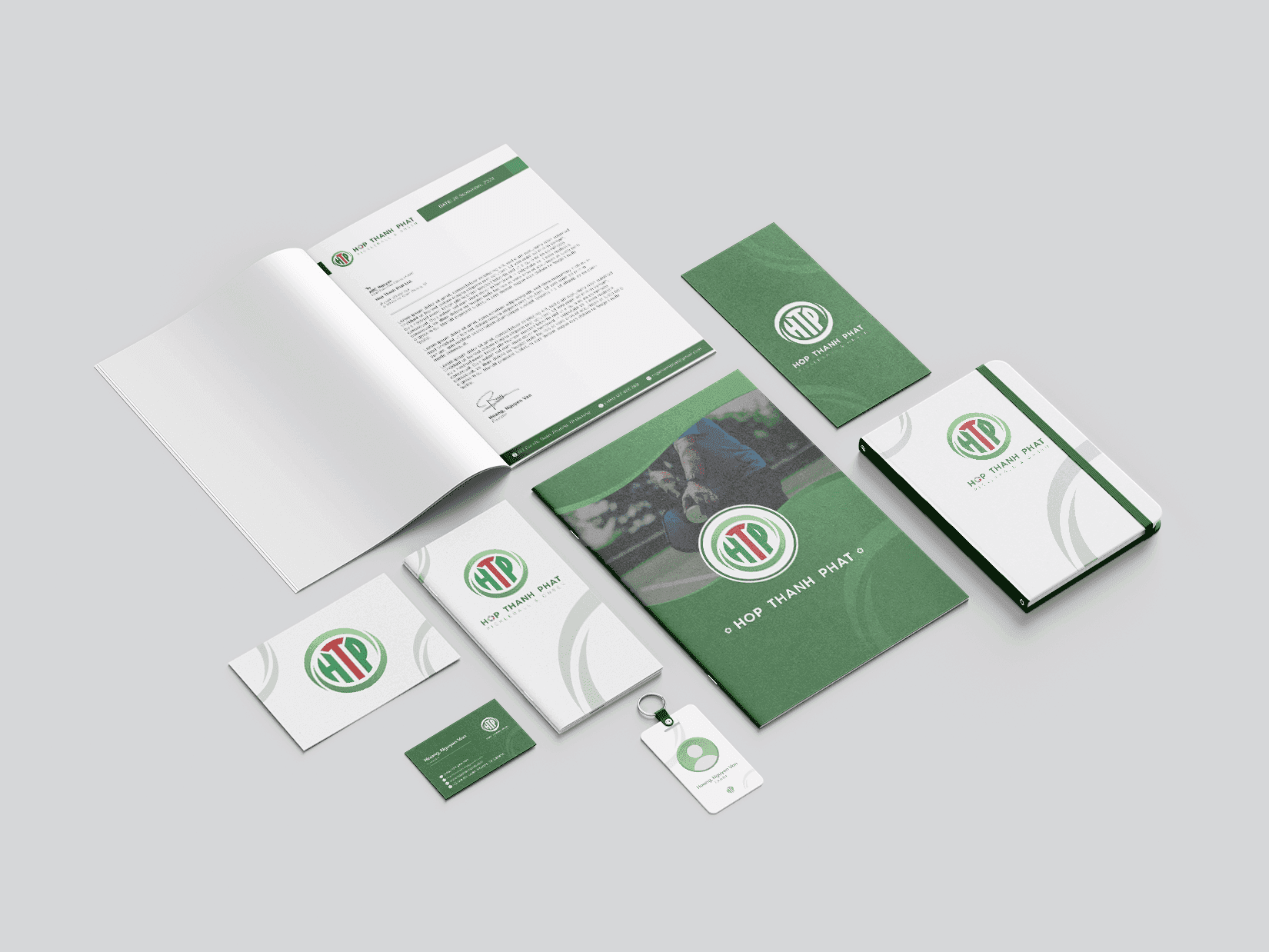 Green stationery system: letterhead, cards, and collateral