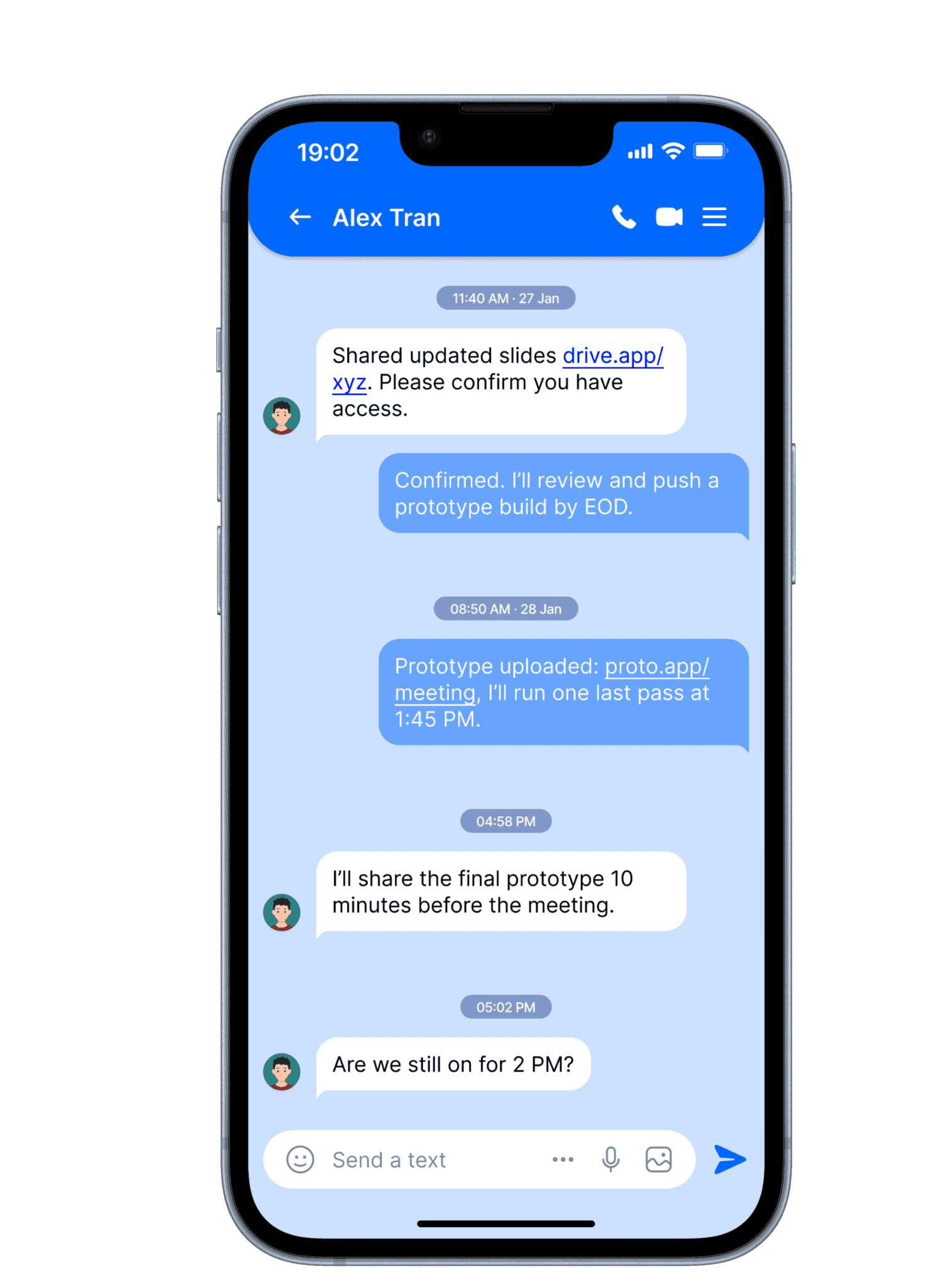 Redesigned chat conversation screen