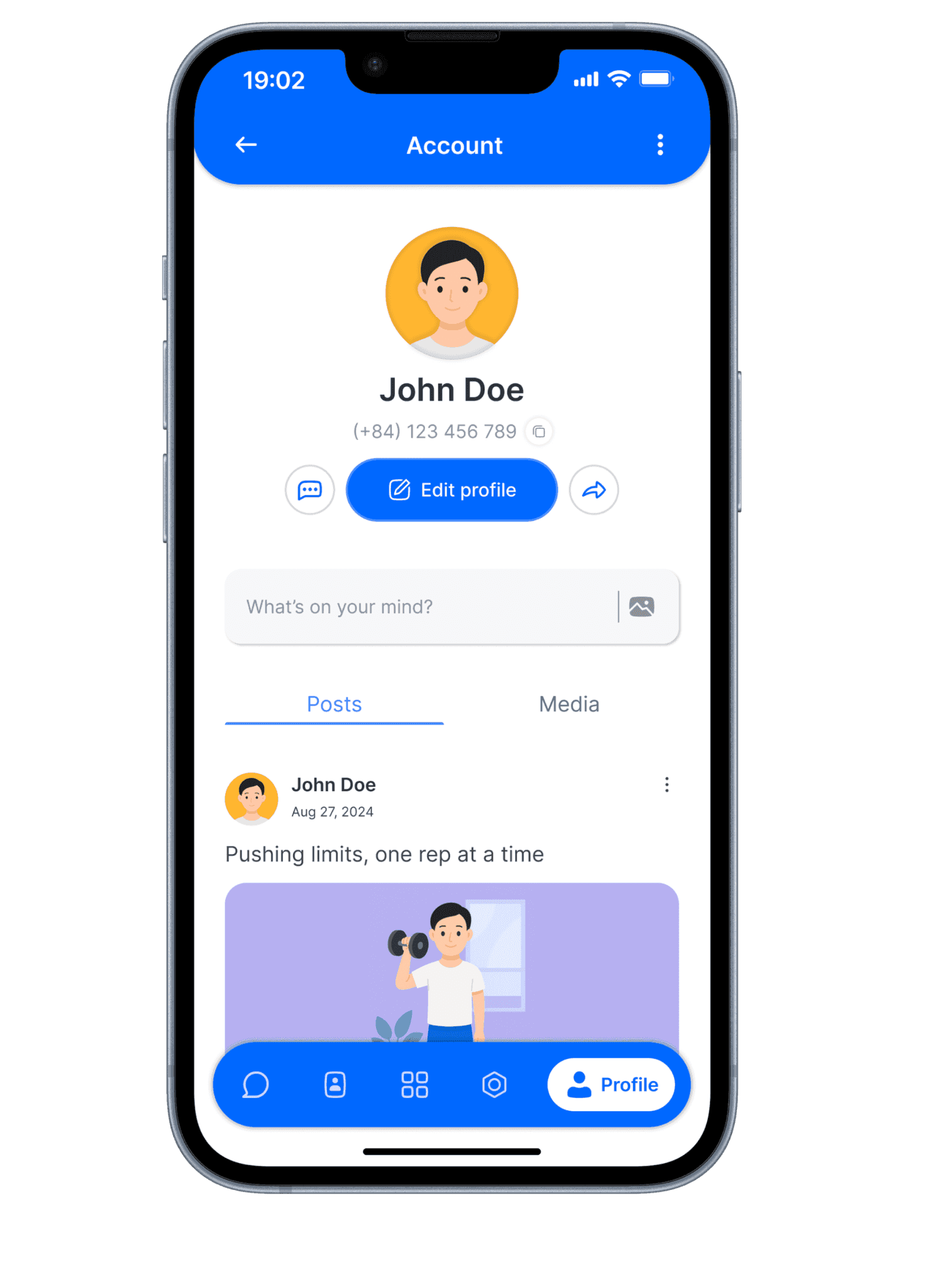 Redesigned user profile screen
