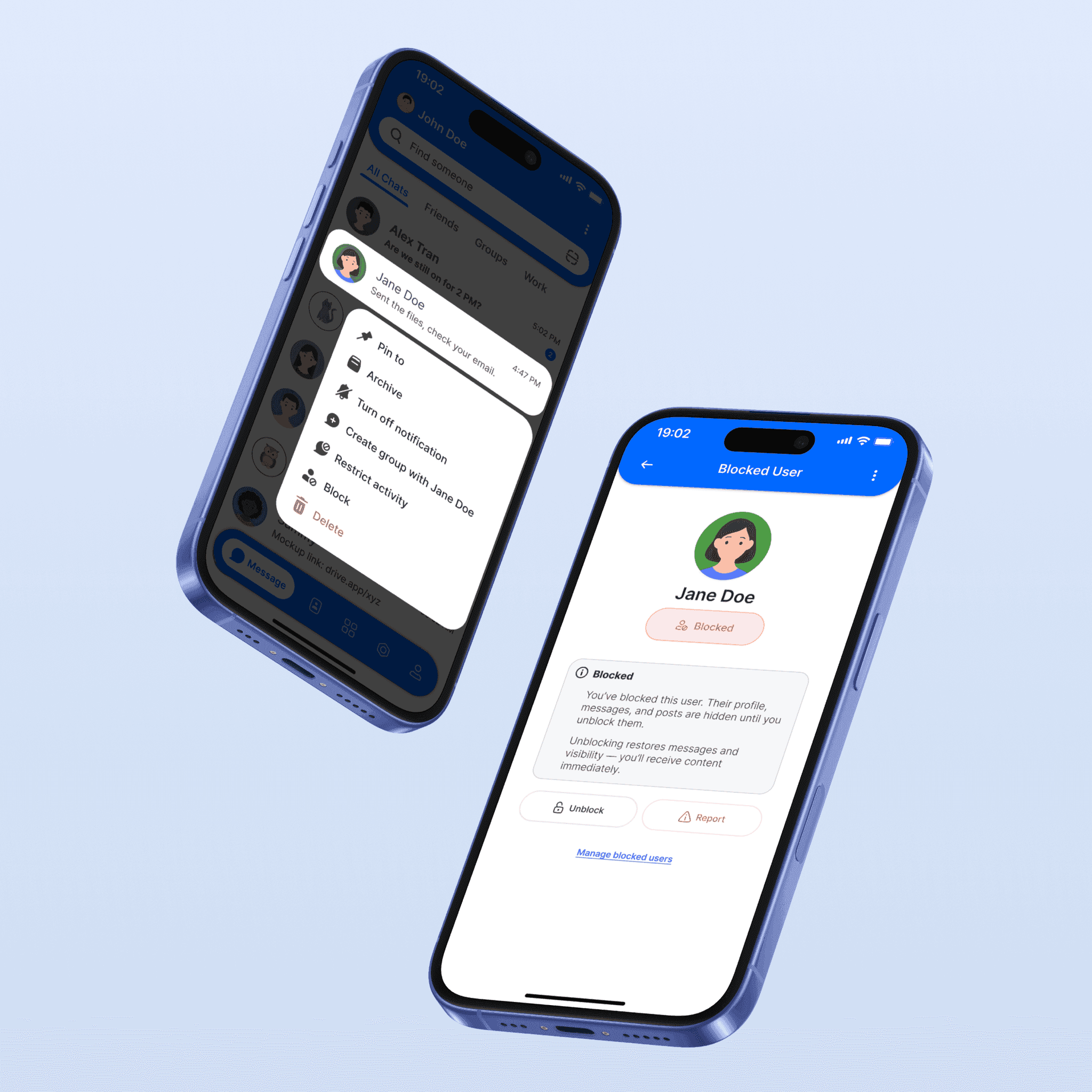 Zalo redesign shown on two floating devices
